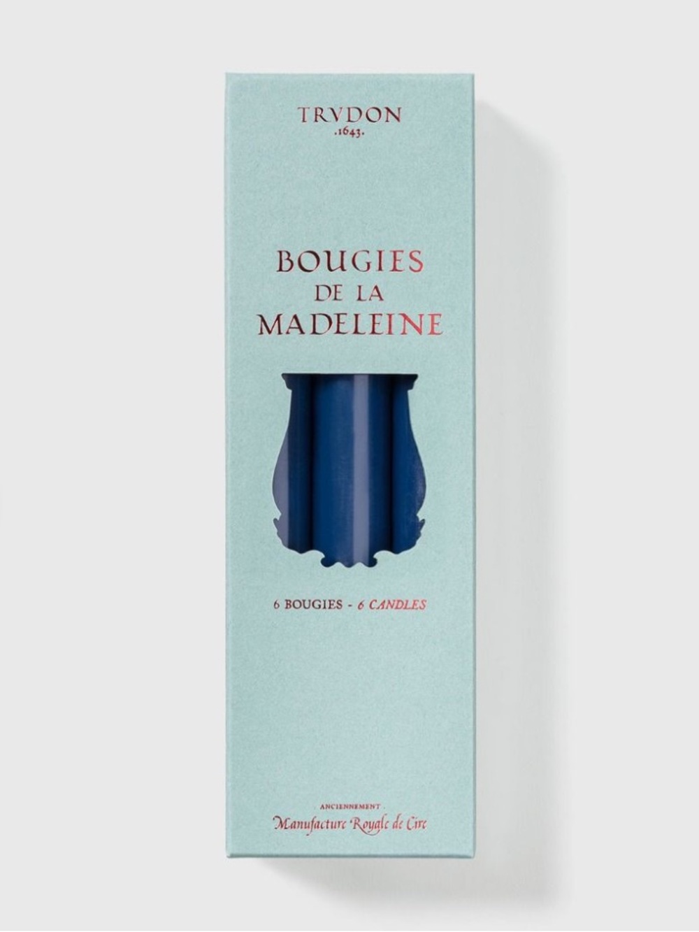Trudon Bougies de la Madeleine Taper Candles - Blue